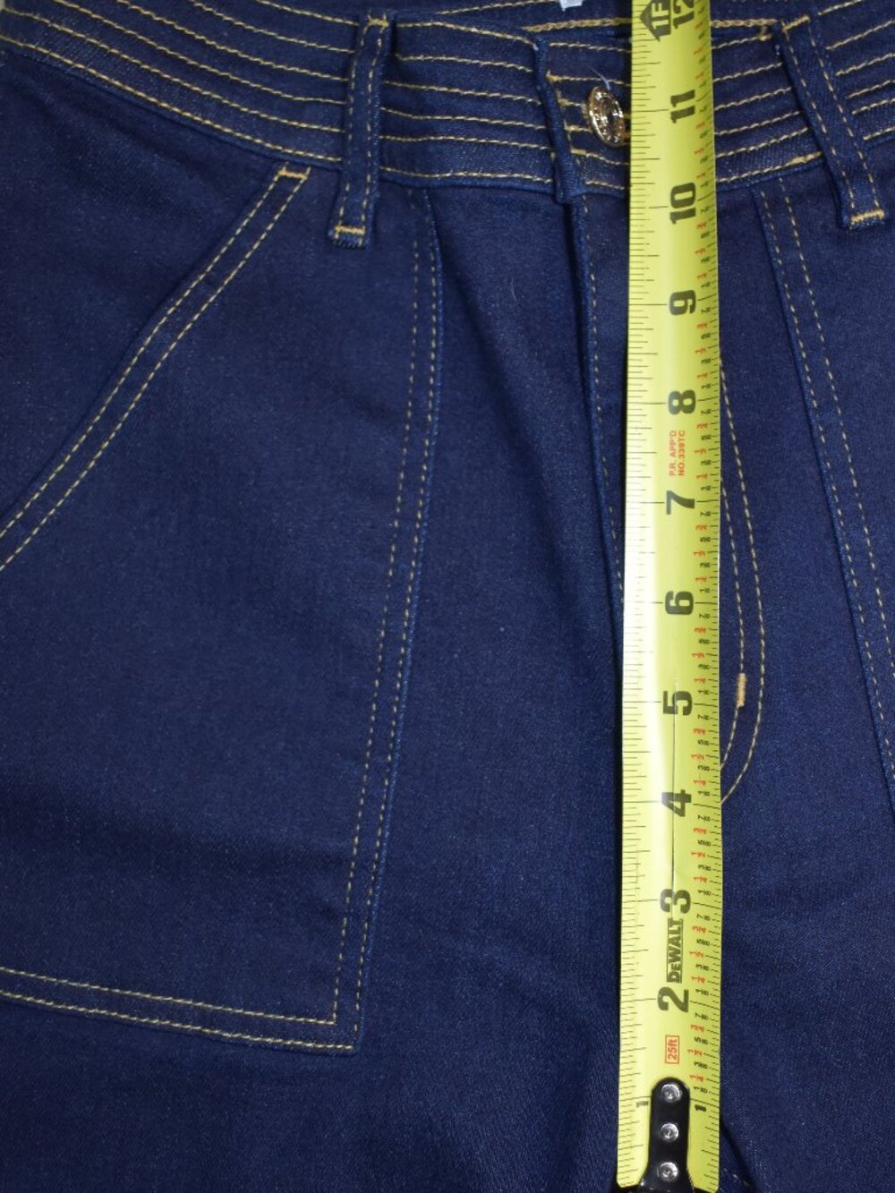 FRAME High Rise Wide Leg Jeans Size 28 Dark Blue Denim Utility Pocket Chic - Picture 10 of 14